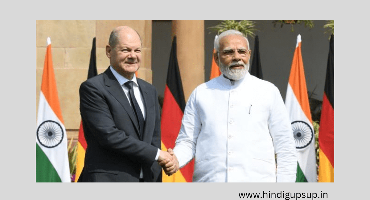 राष्ट्रपति भवन में पीएम मोदी द्वारा जर्मन चांसलर का स्वागत - German Chancellor Welcomed by PM Modi