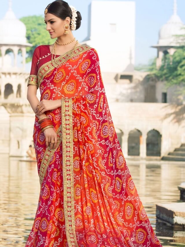 unique Bandhani Sari
