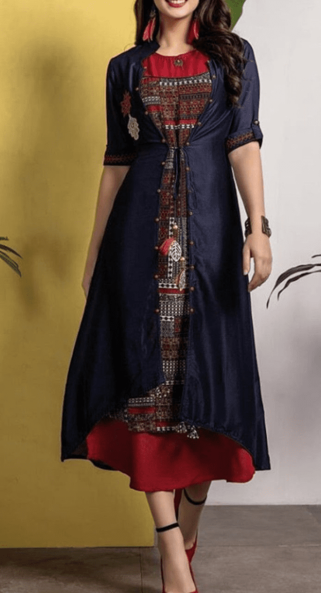 Pch Round Neck Alc Creation Casual Wear Floral Printed Kurti